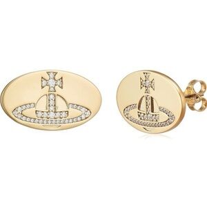 vintage signature crystal orb stud earrings